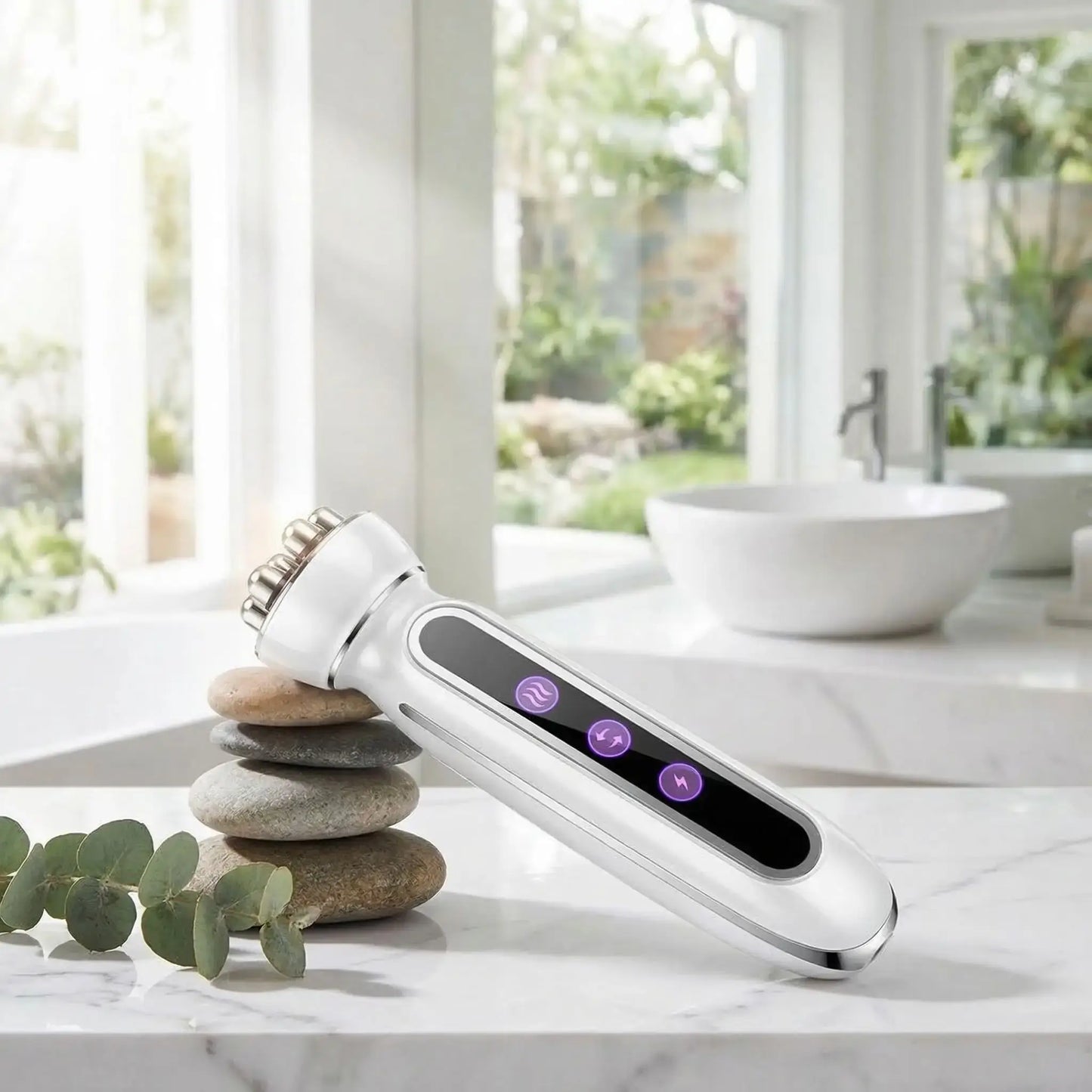 Appareil massage visage tête rotatif sur table