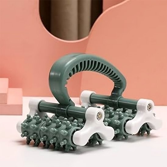 Appareil de massage  manuel à rouleaux texturés avec poignée ergonomique
