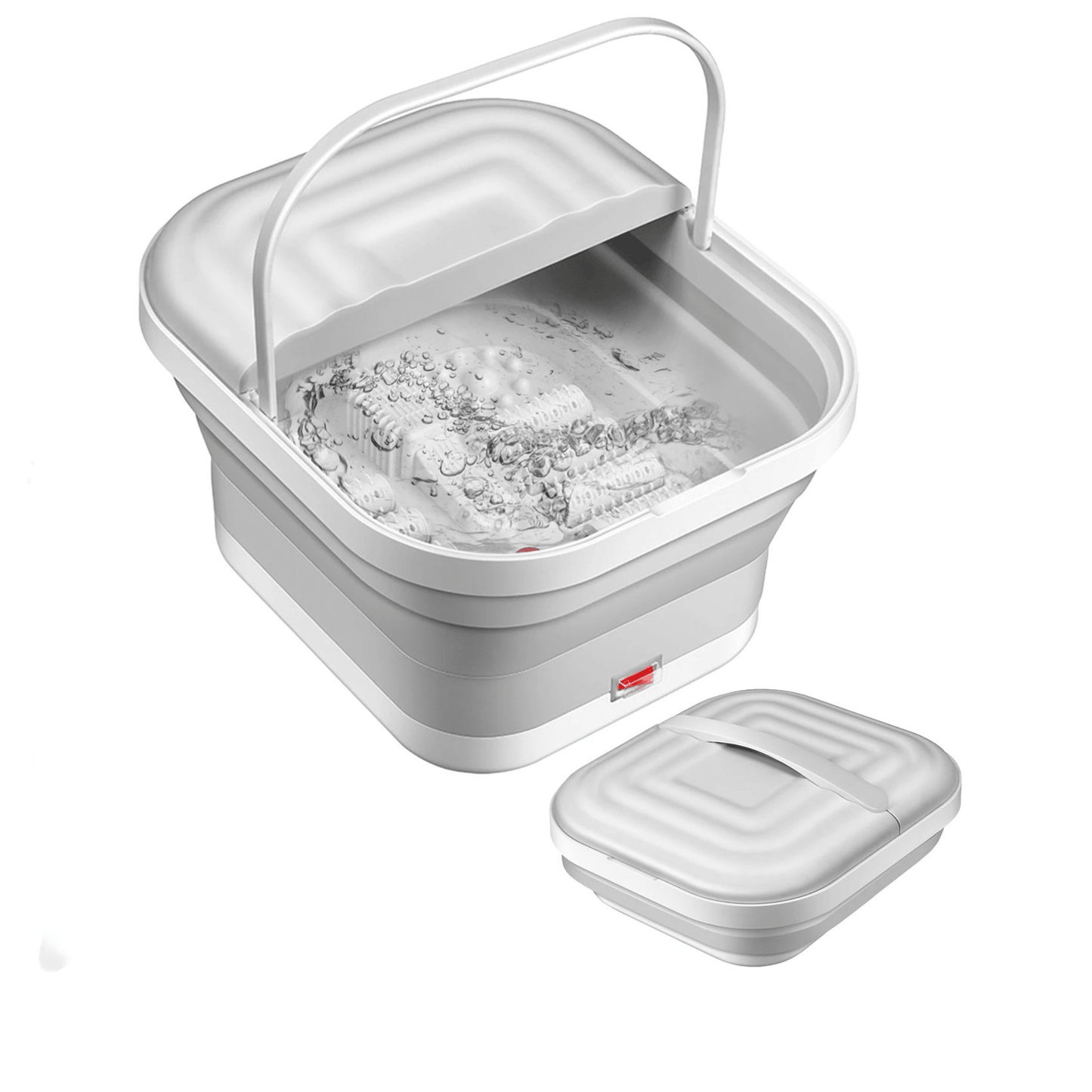 Bain de pied pliable chauffant massant-avec vue plié