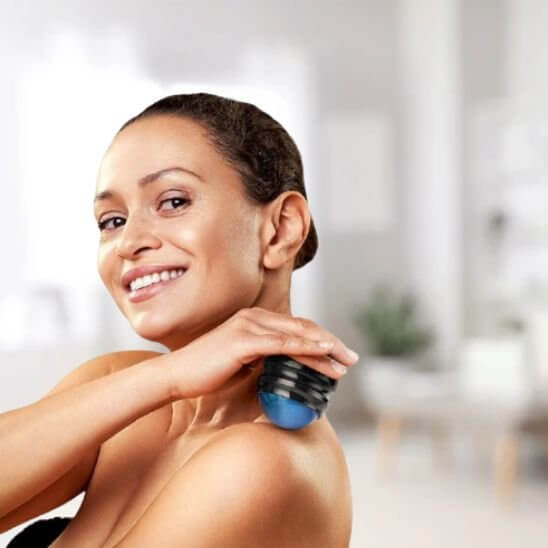 Boule de massage Recupflex massage épaule bleu