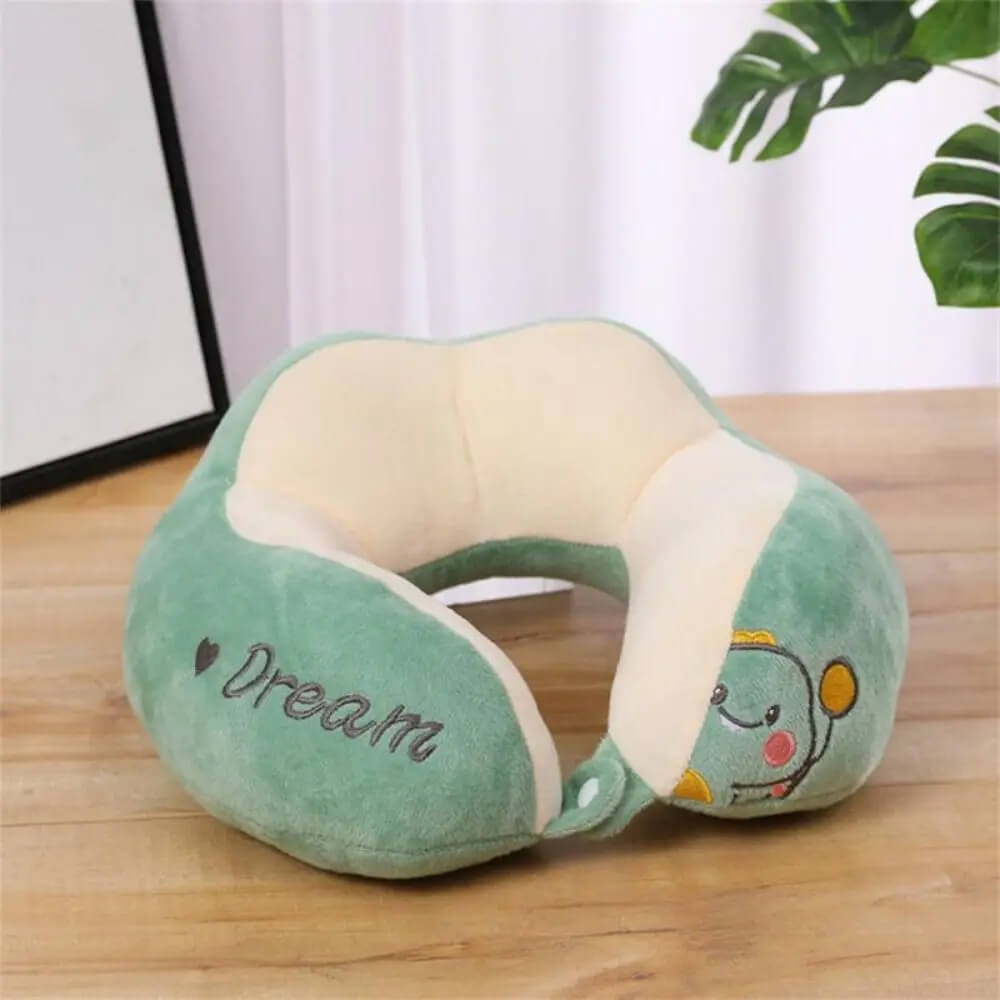 Coussin voyage peluche Elephant Vert