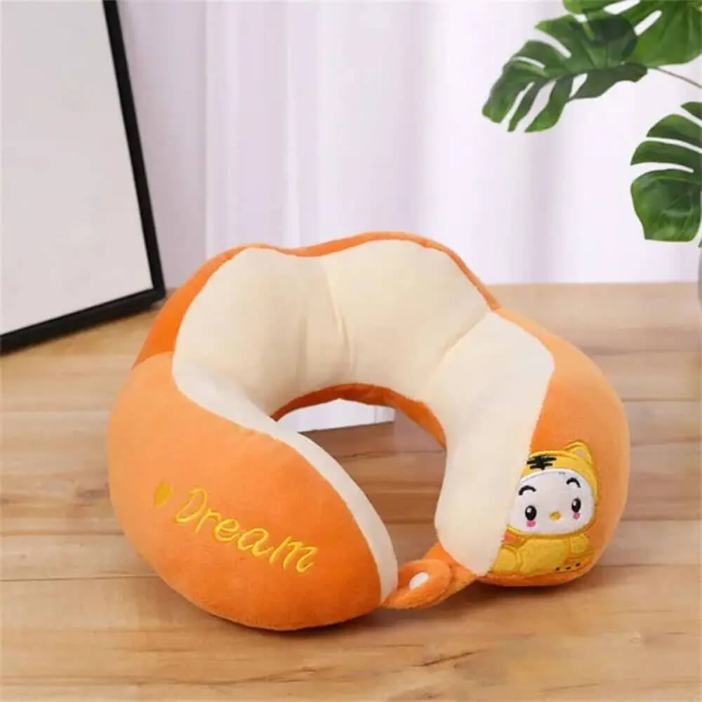 Coussin cervical peluche Tigre Orange