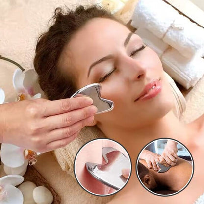 Gua sha en acier rituel ancestral visage