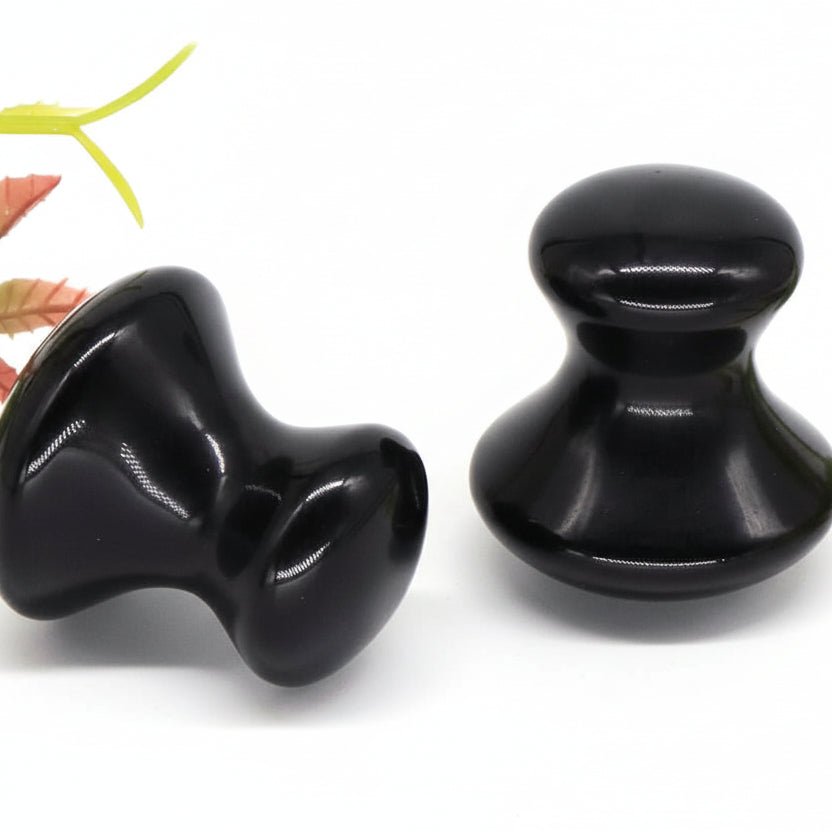 Gua sha visage volcanique obsidienne variant noir