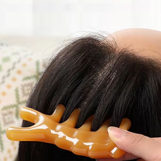 gua sha jaune masseur cuir chevelu detente profonde
