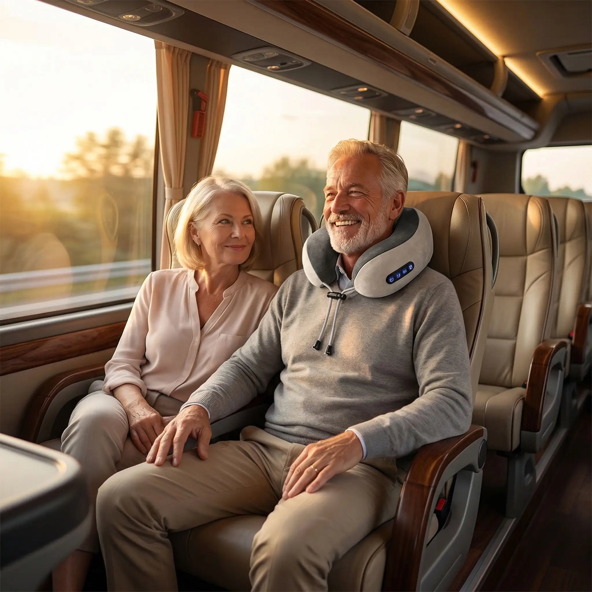 Masseur de cou shiatsu portable dans bus