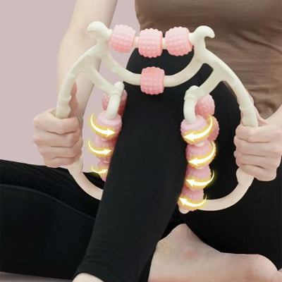 Rouleau de massage utilisé sur mollets 