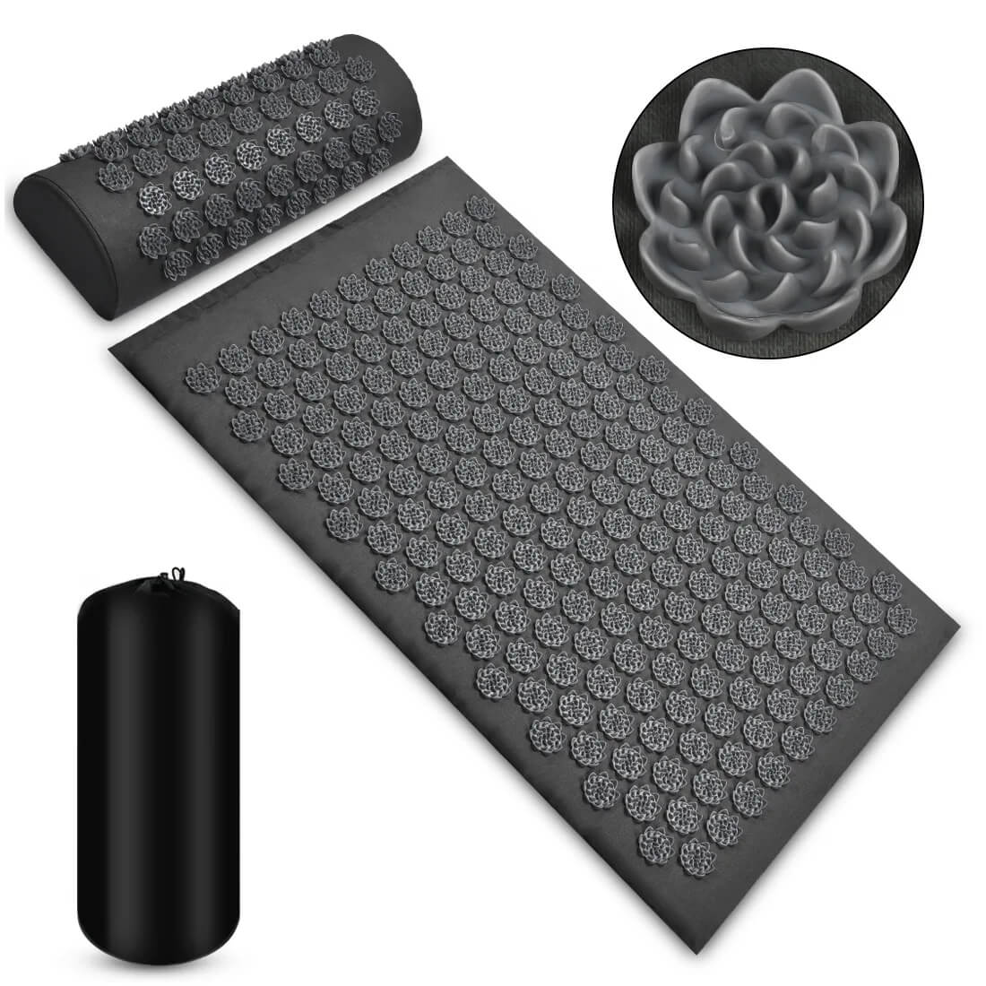 Tapis acupression détente gris