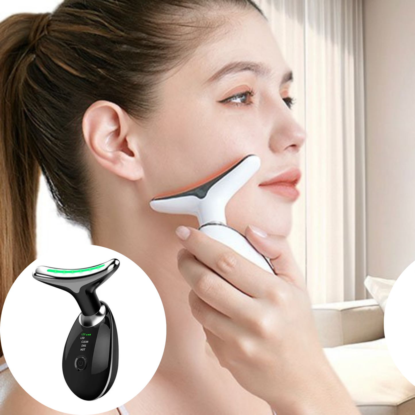appareil de massage visage led noir
