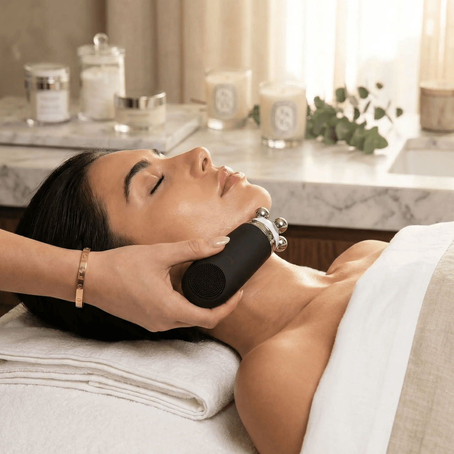 Appareil massage visage Luminpro dans salon