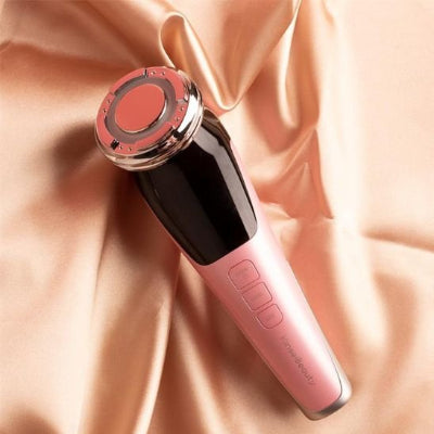 appareil massage visage Rajeunissant EMS rose avec fonction led thérapie rouge 
