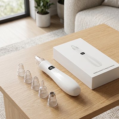 Aspirateur point noir​ pose sur la table 