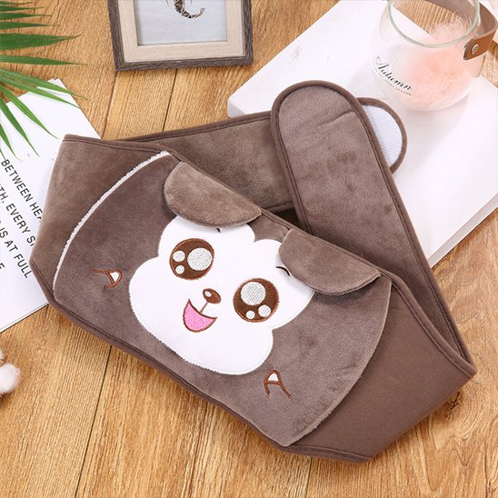 Bouillotte peluche  ceinture marron 