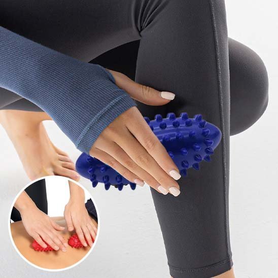 boule de massage Thérapeutique bleu jambe 