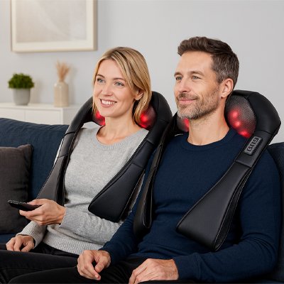 couple avec appareil de massage Ergo Relaxe 