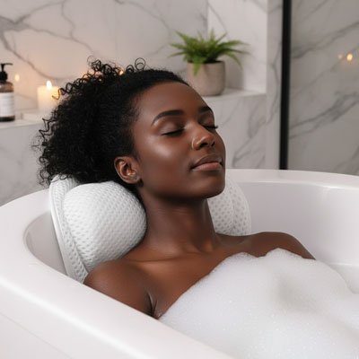 Coussin baignoire doux antiderapant soutien cervical