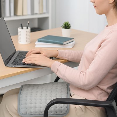 Coussin chauffant utilisation dans bureau 