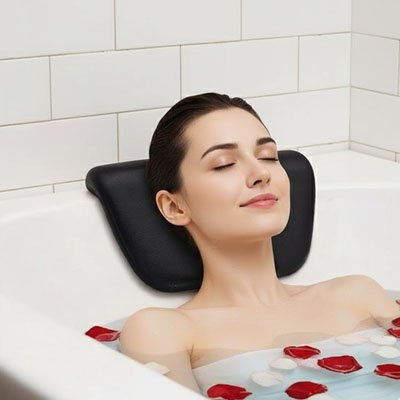 Coussin pour baignoire  noir relaxation spa maison