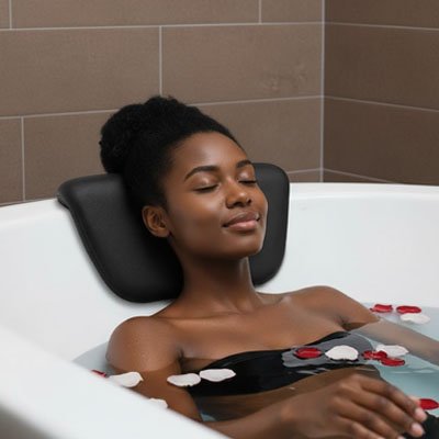 Coussin pour baignoire  noir soutien cervical relaxant