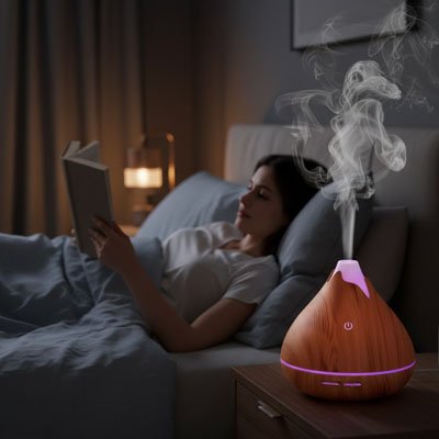 	Diffuseur d'huiles essentielles AromaZen design avec vapeur relaxante