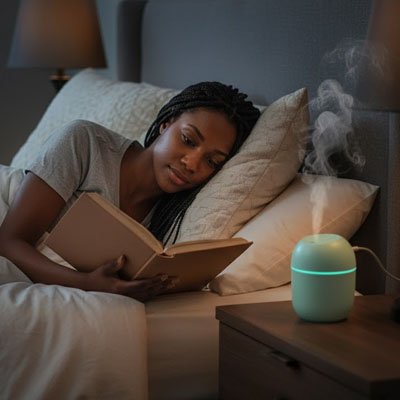 Diffuseur d'huiles essentielles Oeuf Coloré ambiance nuit 