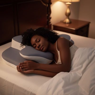  Femme dormant sur Oreiller à mémoire de forme 