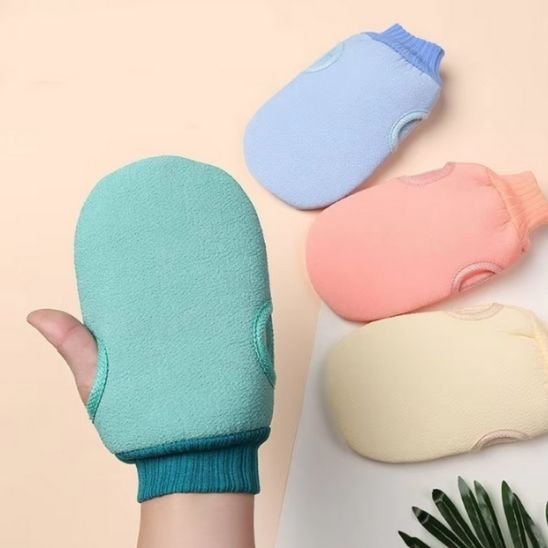 Gant exfoliant colorés réutilisable 