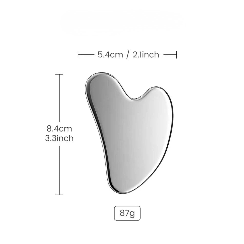 Gua Sha visage en acier cœur dimension