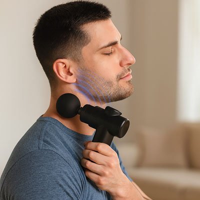homme massant nuque avec Pistolet masseur BodyFlow 