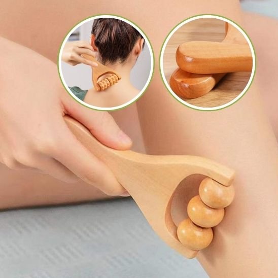  Massage des jambes avec masseur en bois 