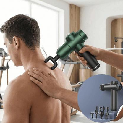Massage cou avec pistolet masseur récupération musculaire variant noir