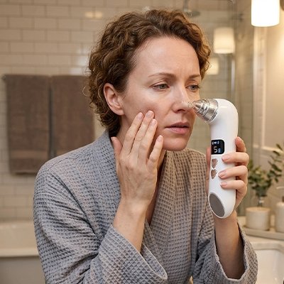 Nettoyage visage avec aspirateur point noir​ 