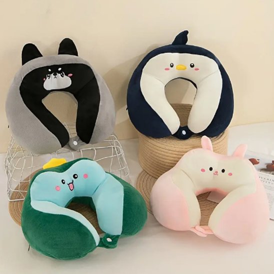 Oreillers ergonomiques de voyage animaux colorés