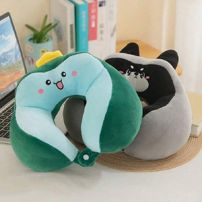 Oreillers ergonomiques de voyage dinosaure et chat