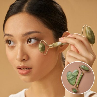 Gua Sha et Rouleau de jade| Éclat Naturel - Boutique de beauté adorée