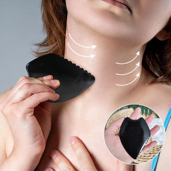 Pierre de gua sha ancestrale, massage cou, pierre naturelle