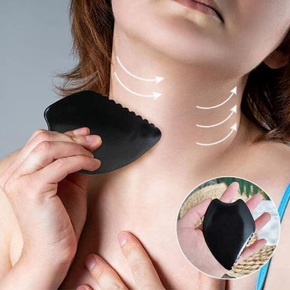 Pierre de gua sha ancestrale, massage cou, pierre naturelle