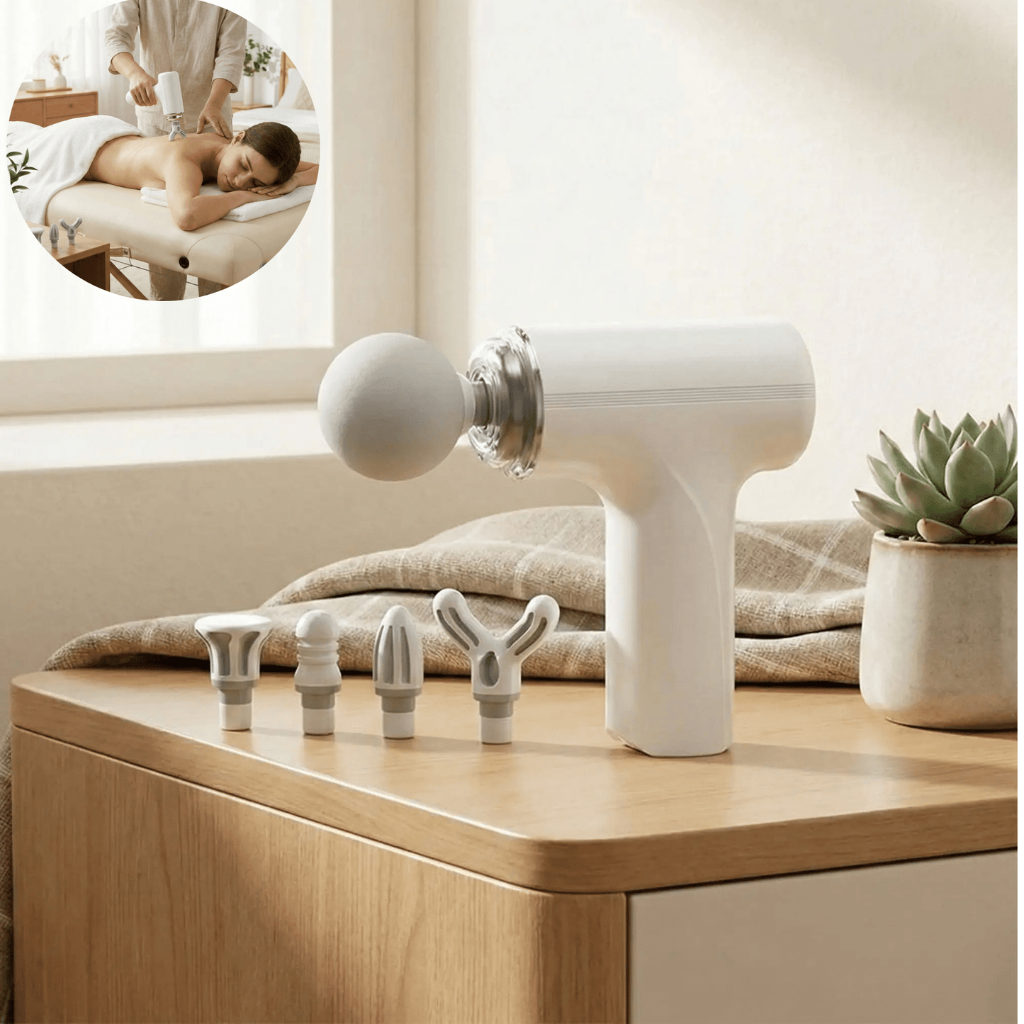 Pistolet massage Techrelax avec tête interchangeable