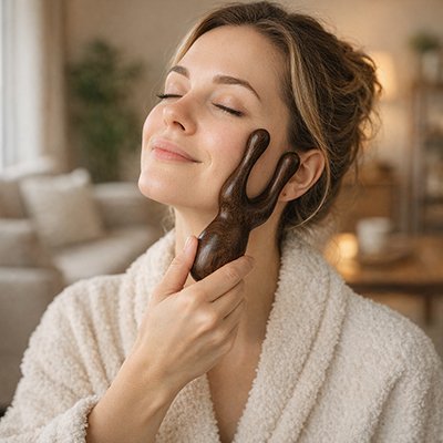 soin visage avec gua sha visage domicile