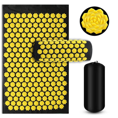 tapis acupression détente jaune