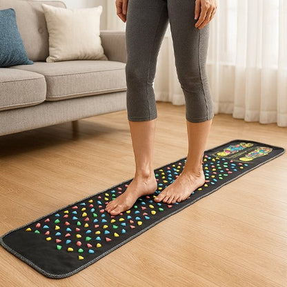 Tapis d'acupression debout sur le tapis  