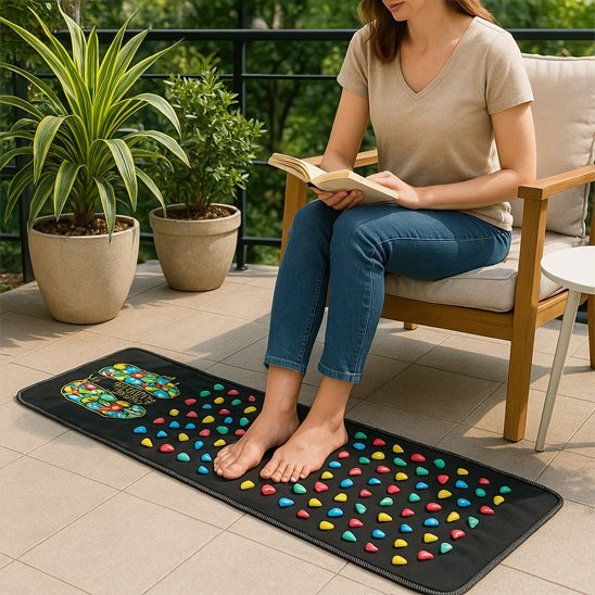 Tapis d'acupression detente position assise