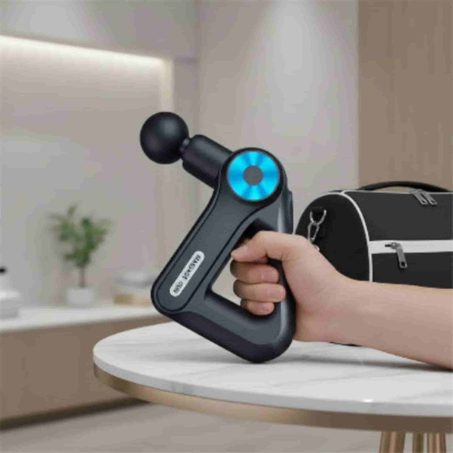 tenu pistolet de massage silencieux