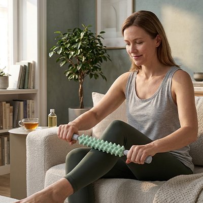  utilisation rouleau de massage jambes